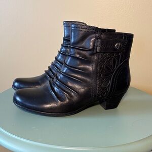 Rockport Black Ruched Ankle Booties